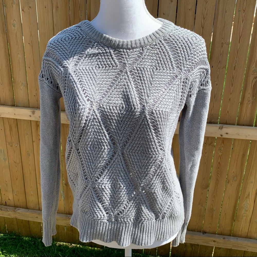 Shrinking Violet Grey Diamond Knit Sweater